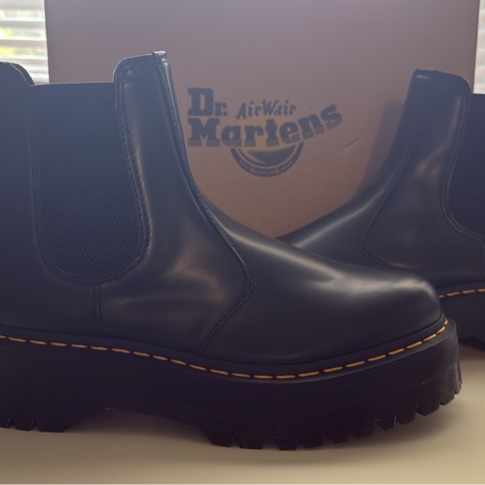 Dr. Martens Black Chelsea Platform Boots